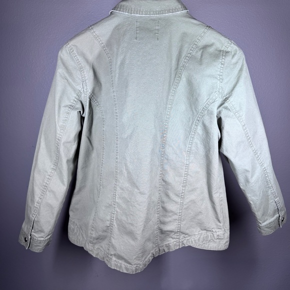 XL Mudd Olive Green Military-Inspired Cargo Jacket w/Full Zip and Snap Pockets - Picture 4 of 7